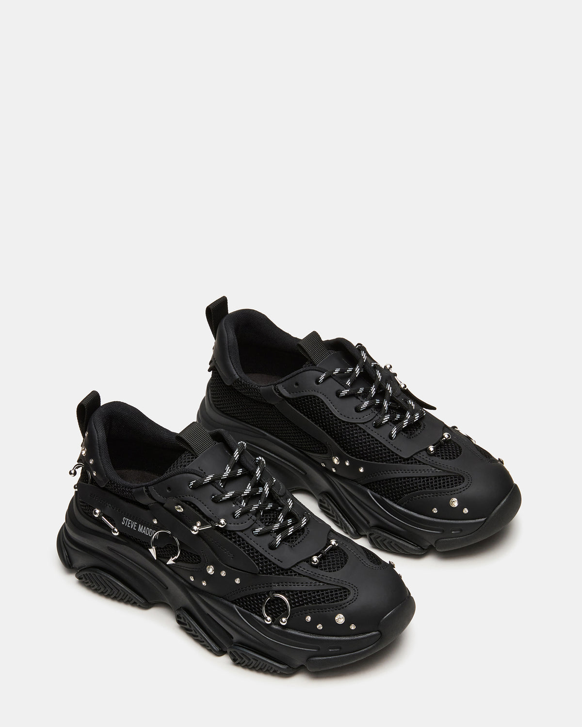 PIERCED Black Low-Top Lace-Up Men's Sneaker | Steve Madden