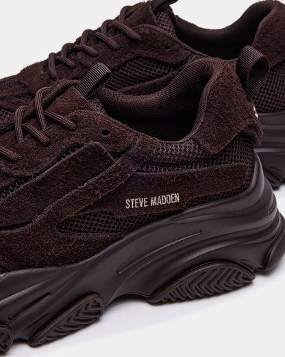 POSSESS Brown Suede Low-Top Lace-Up Men's Sneaker | Steve Madden