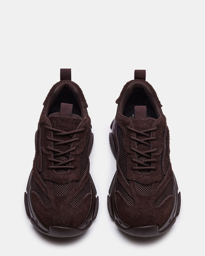 POSSESS Brown Suede Low-Top Lace-Up Men's Sneaker | Steve Madden