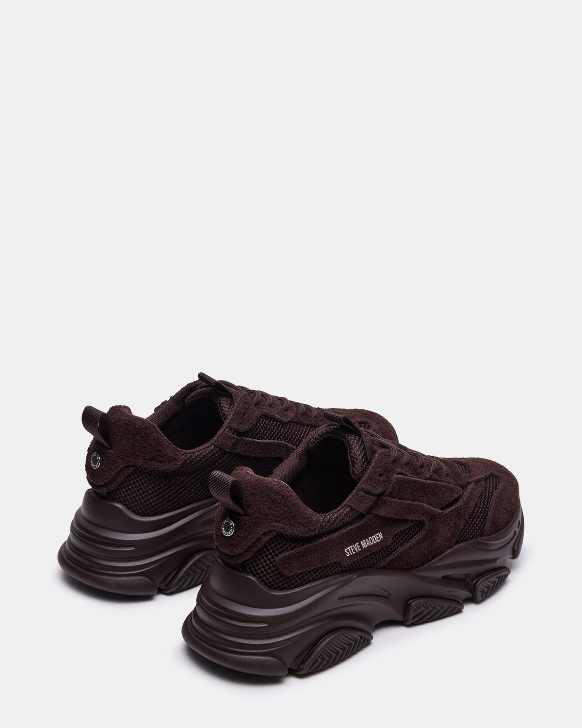 POSSESS Brown Suede Low-Top Lace-Up Men's Sneaker | Steve Madden