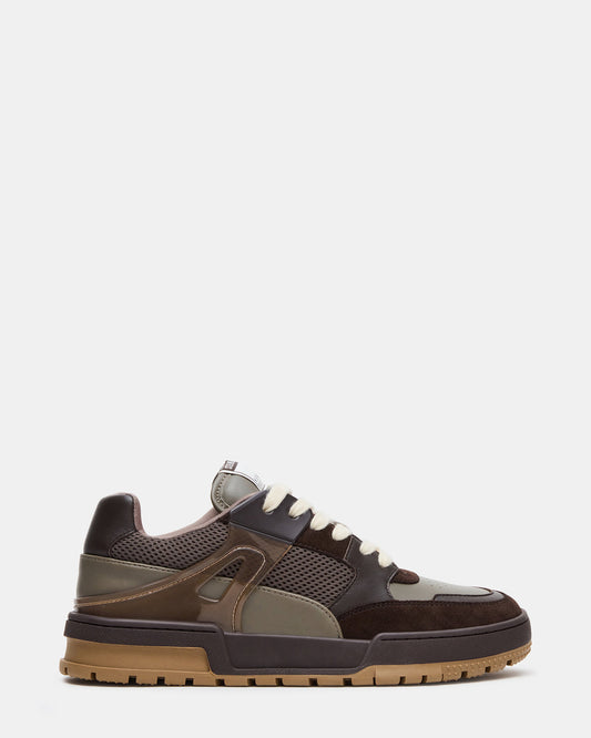 SANCHEZ Brown Multi Low-Top Lace-Up Men's Sneaker | Steve Madden