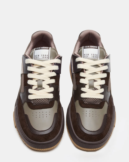 SANCHEZ Brown Multi Low-Top Lace-Up Men's Sneaker | Steve Madden