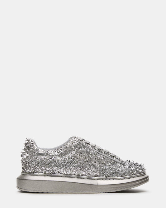 ICEBOX Pewter Metallic Men's Low-Top Lace-Up Sneaker | Steve Madden