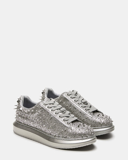 ICEBOX Pewter Metallic Men's Low-Top Lace-Up Sneaker | Steve Madden