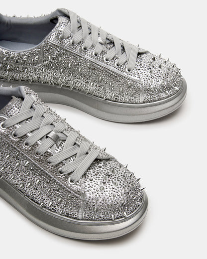ICEBOX Pewter Metallic Men's Low-Top Lace-Up Sneaker | Steve Madden