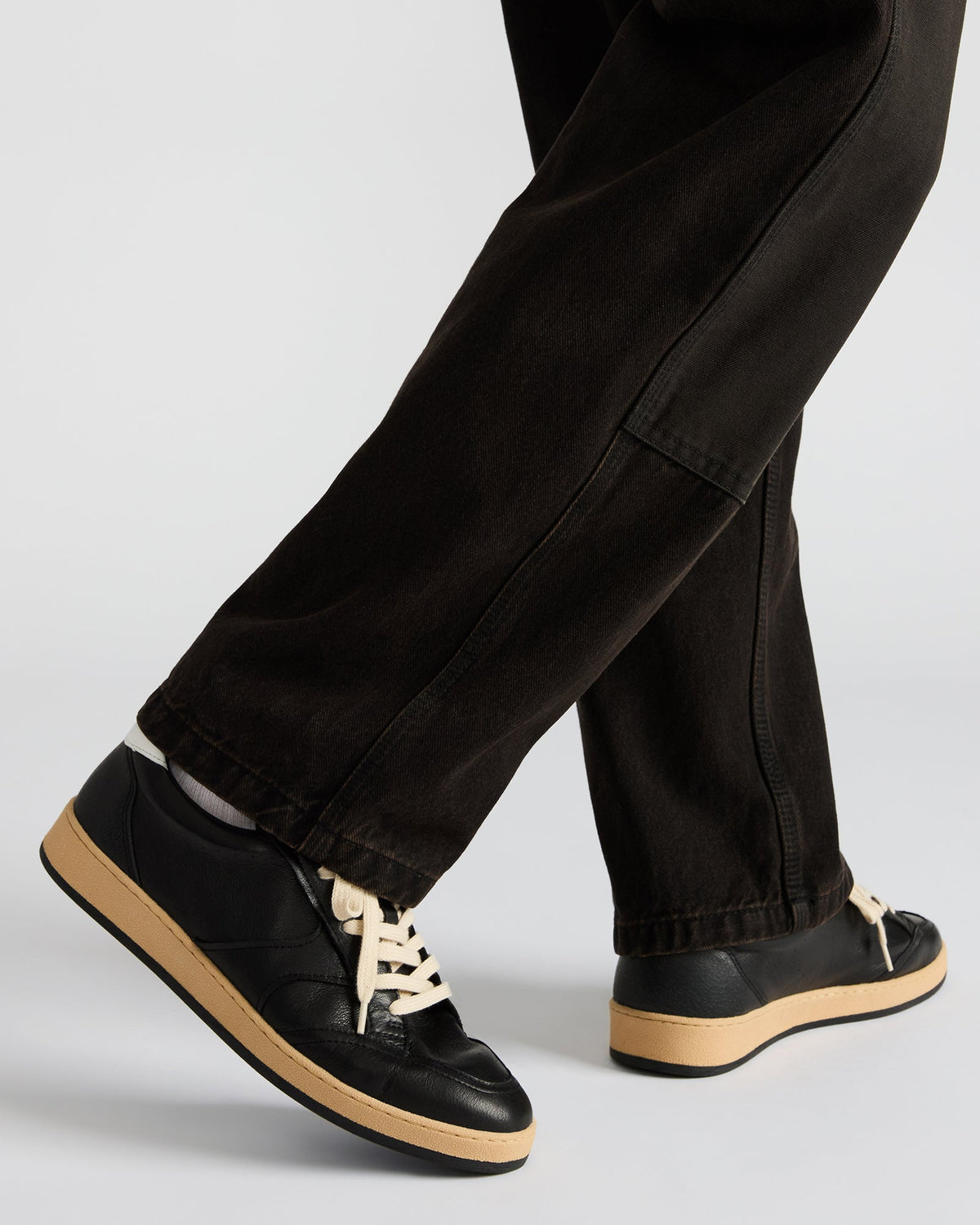PRISMO Black Leather Low-Top Lace-Up Men's Sneaker | Steve Madden