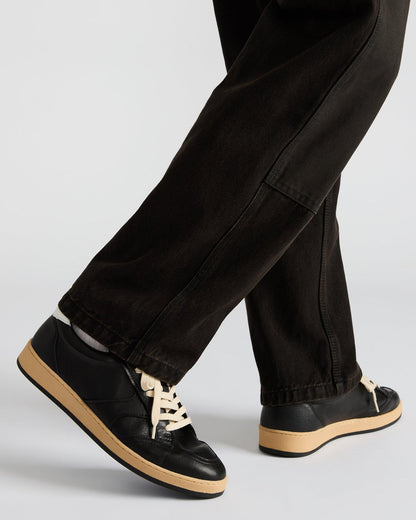 PRISMO Black Leather Low-Top Lace-Up Men's Sneaker | Steve Madden
