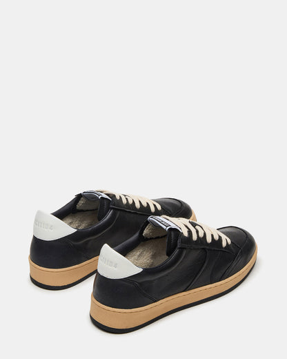 PRISMO Black Leather Low-Top Lace-Up Men's Sneaker | Steve Madden