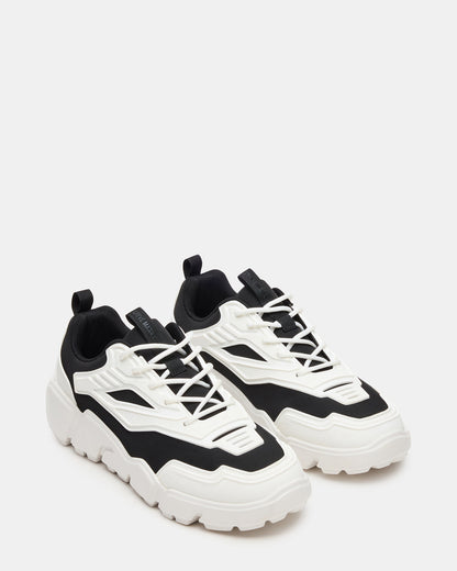 PACE Black/White Low-Top Lace-Up Men's Sneaker | Steve Madden