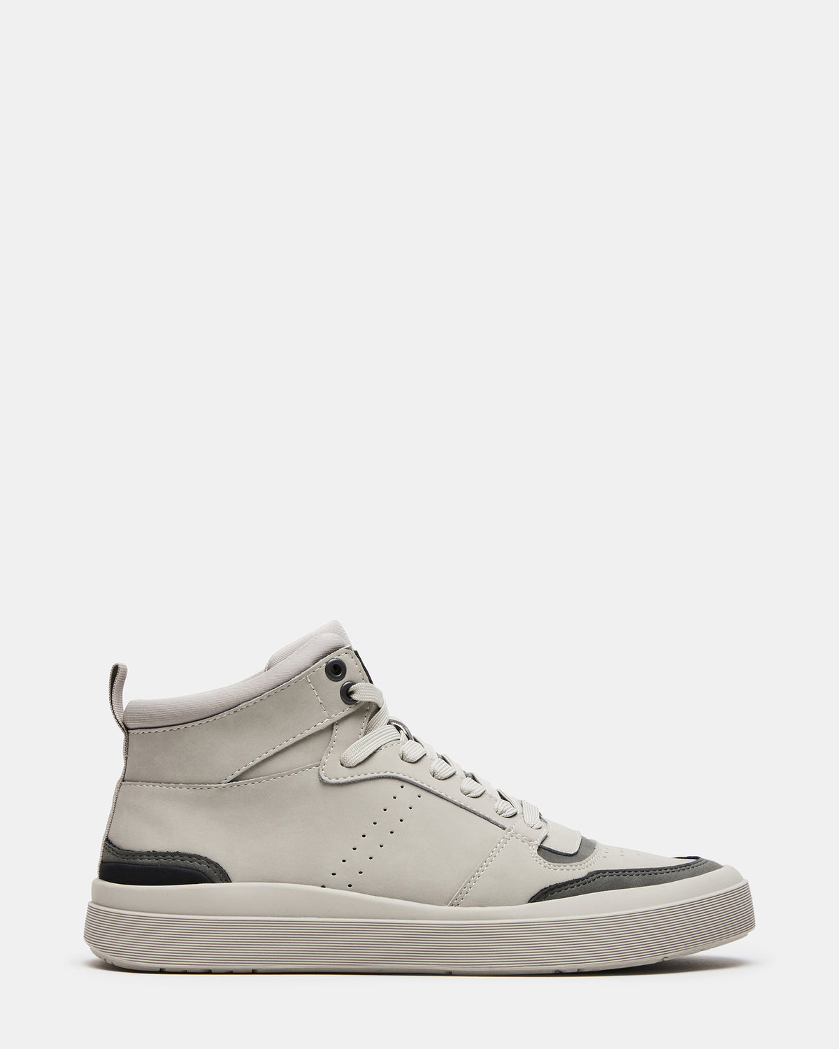 DERICK Light Grey Men's Lace-Up High-Top Sneakers | Steve Madden