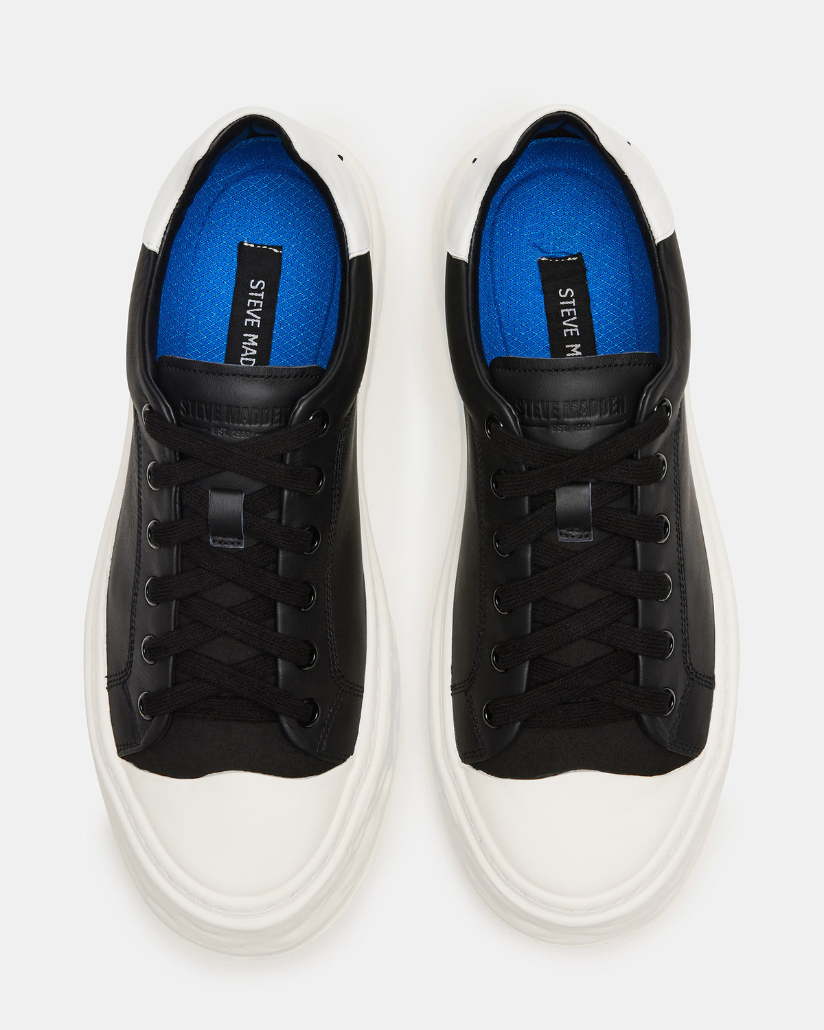 MACRAE Black Leather Men's Low-Top Fashion Sneaker | Steve Madden
