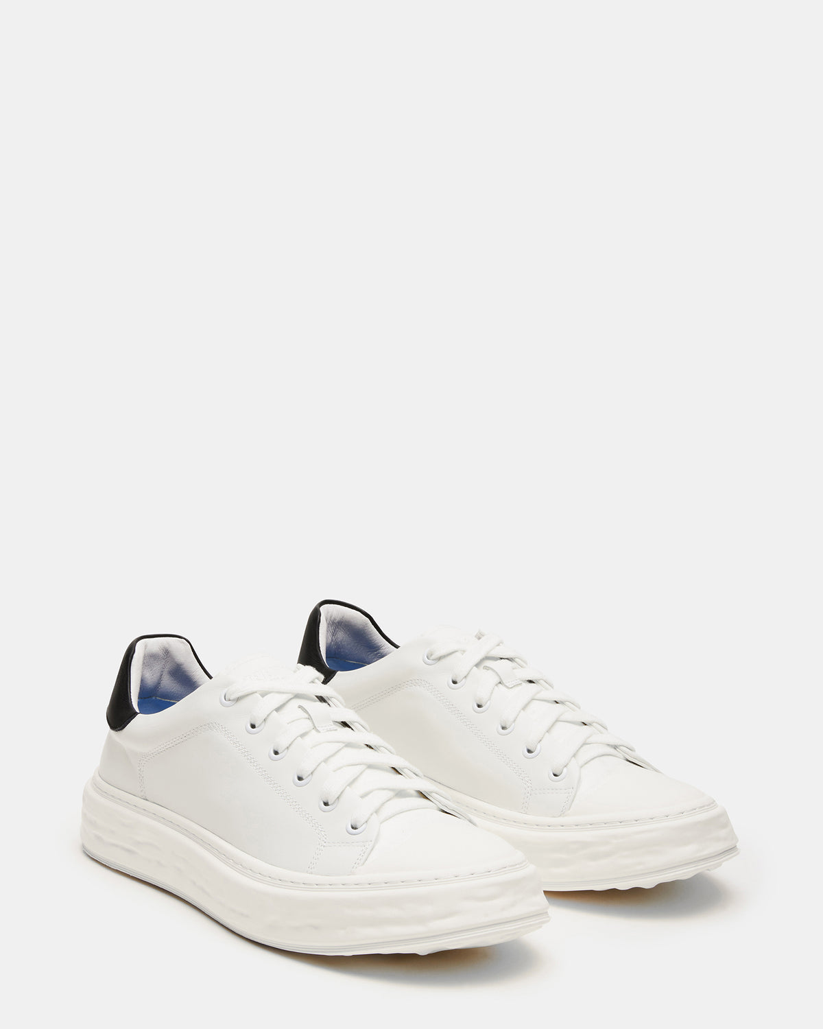 MACRAE White Leather Men's Low-Top Fashion Sneaker | Steve Madden