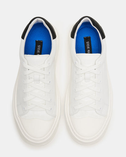 MACRAE White Leather Men's Low-Top Fashion Sneaker | Steve Madden