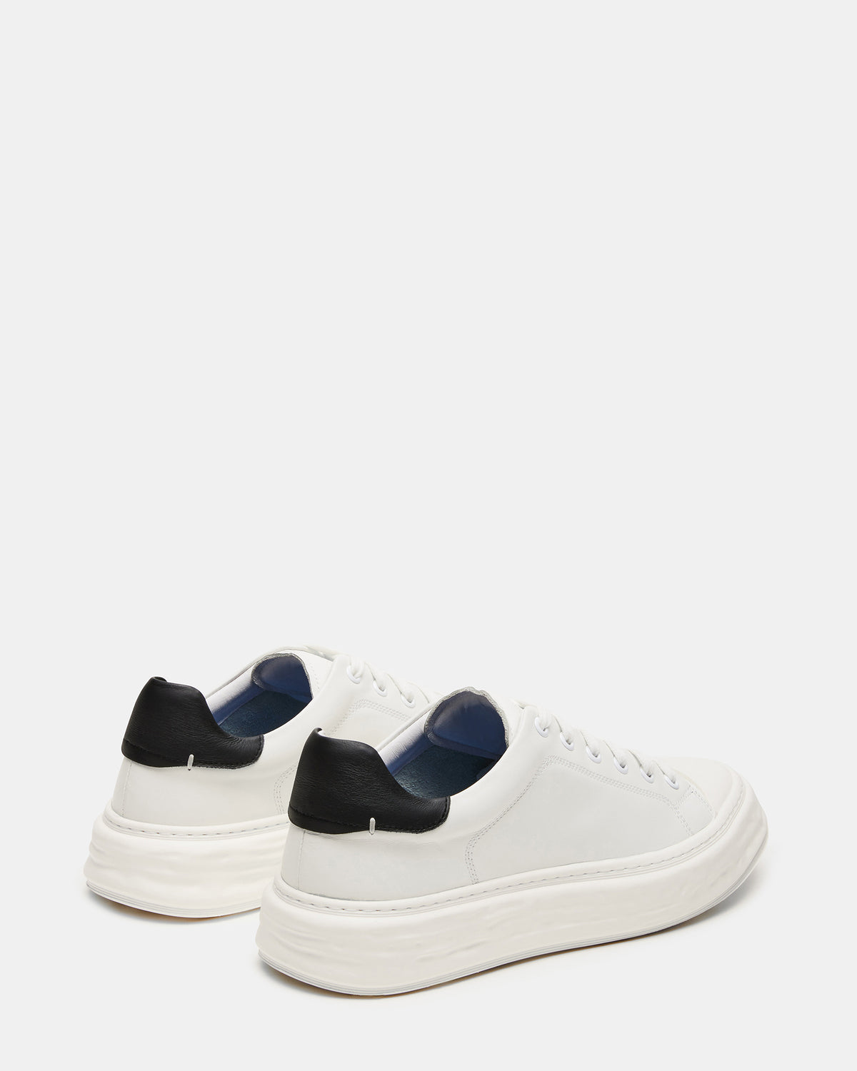MACRAE White Leather Men's Low-Top Fashion Sneaker | Steve Madden