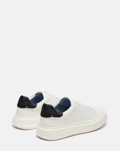 MACRAE White Leather Men's Low-Top Fashion Sneaker | Steve Madden