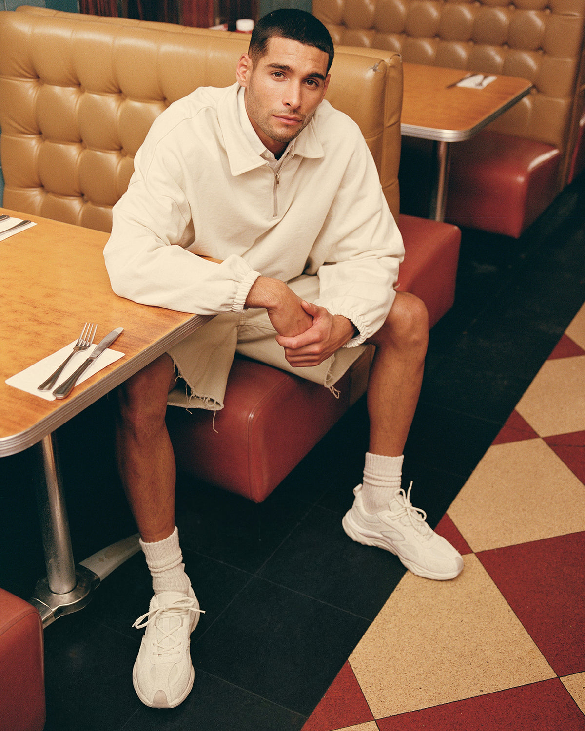 SALVADOR Off-White Low-Top Lace-Up Men's Sneaker | Steve Madden