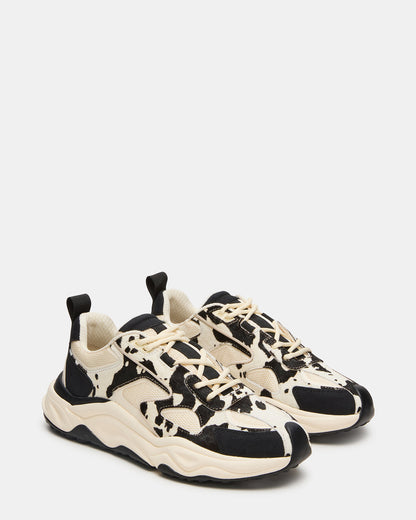 SALVADOR Black/White Low-Top Lace-Up Men's Sneaker | Steve Madden