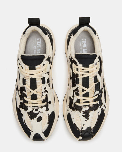 SALVADOR Black/White Low-Top Lace-Up Men's Sneaker | Steve Madden