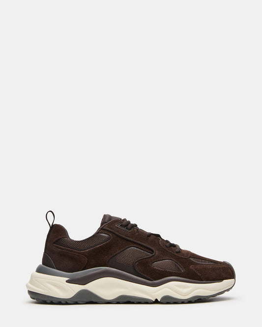SALVADOR Brown Low-Top Lace-Up Men's Sneaker | Steve Madden