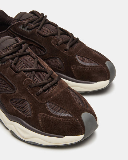 SALVADOR Brown Low-Top Lace-Up Men's Sneaker | Steve Madden