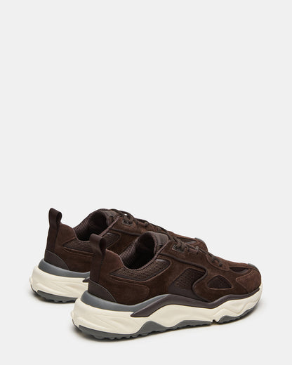 SALVADOR Brown Low-Top Lace-Up Men's Sneaker | Steve Madden