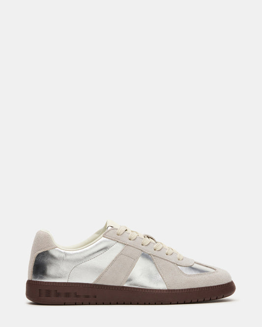 DIXON Silver Low-Top Panel Men's Sneaker | Steve Madden