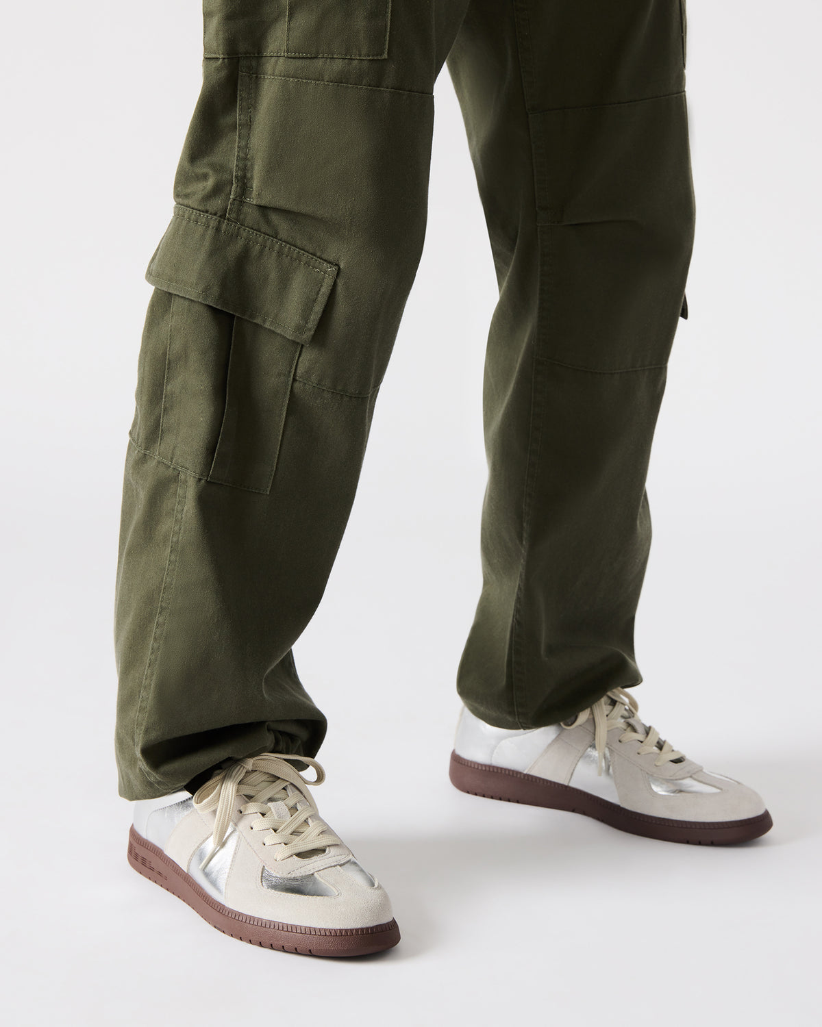 DIXON Silver Low-Top Panel Men's Sneaker | Steve Madden
