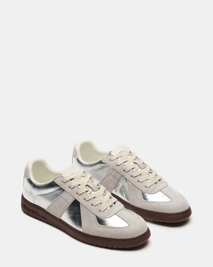 DIXON Silver Low-Top Panel Men's Sneaker | Steve Madden