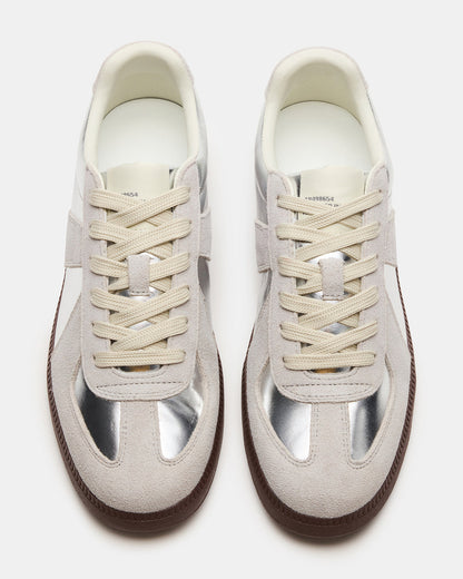 DIXON Silver Low-Top Panel Men's Sneaker | Steve Madden