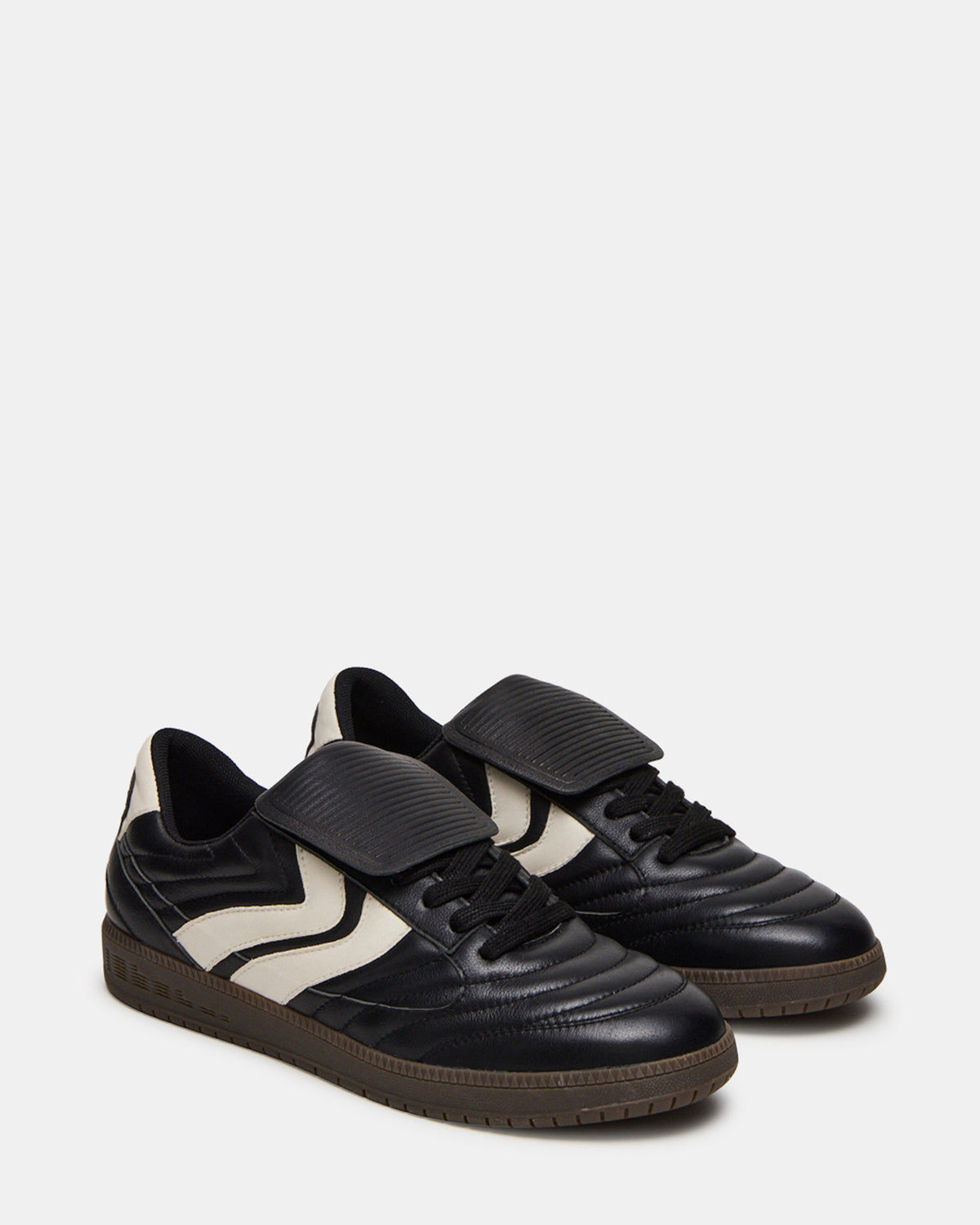 JANOS Black Leather Low-Top Lace-Up Men's Sneaker | Steve Madden