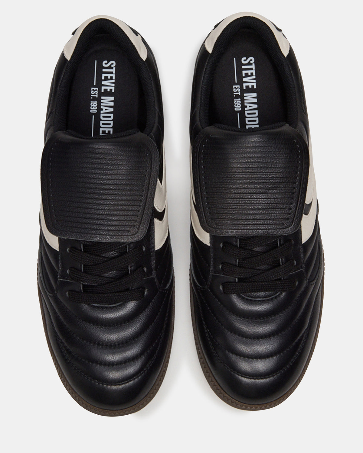 JANOS Black Leather Low-Top Lace-Up Men's Sneaker | Steve Madden