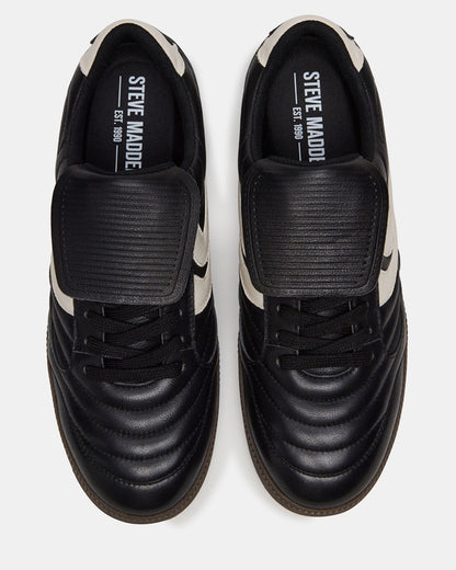 JANOS Black Leather Low-Top Lace-Up Men's Sneaker | Steve Madden
