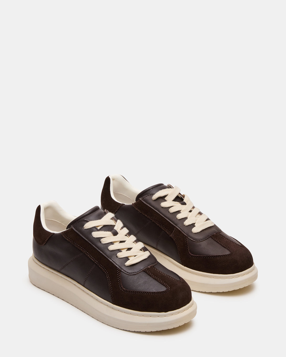 MINOU Brown Leather Low-Top Lace-Up Men's Sneaker | Steve Madden