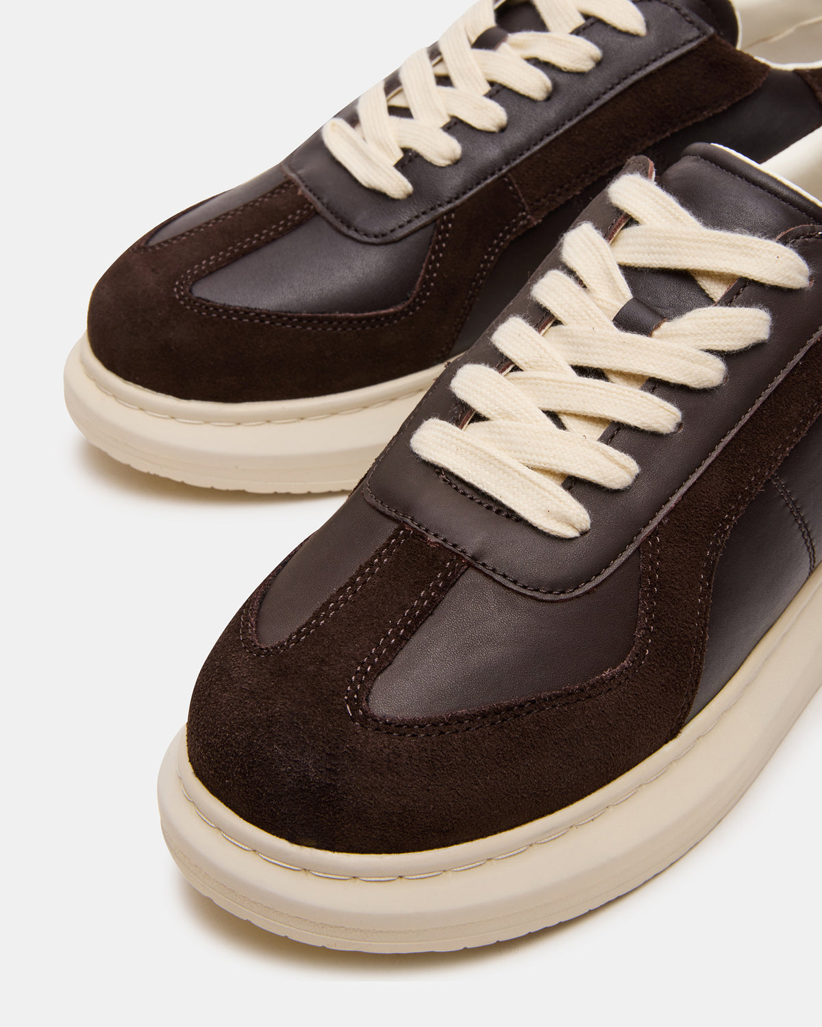 MINOU Brown Leather Low-Top Lace-Up Men's Sneaker | Steve Madden
