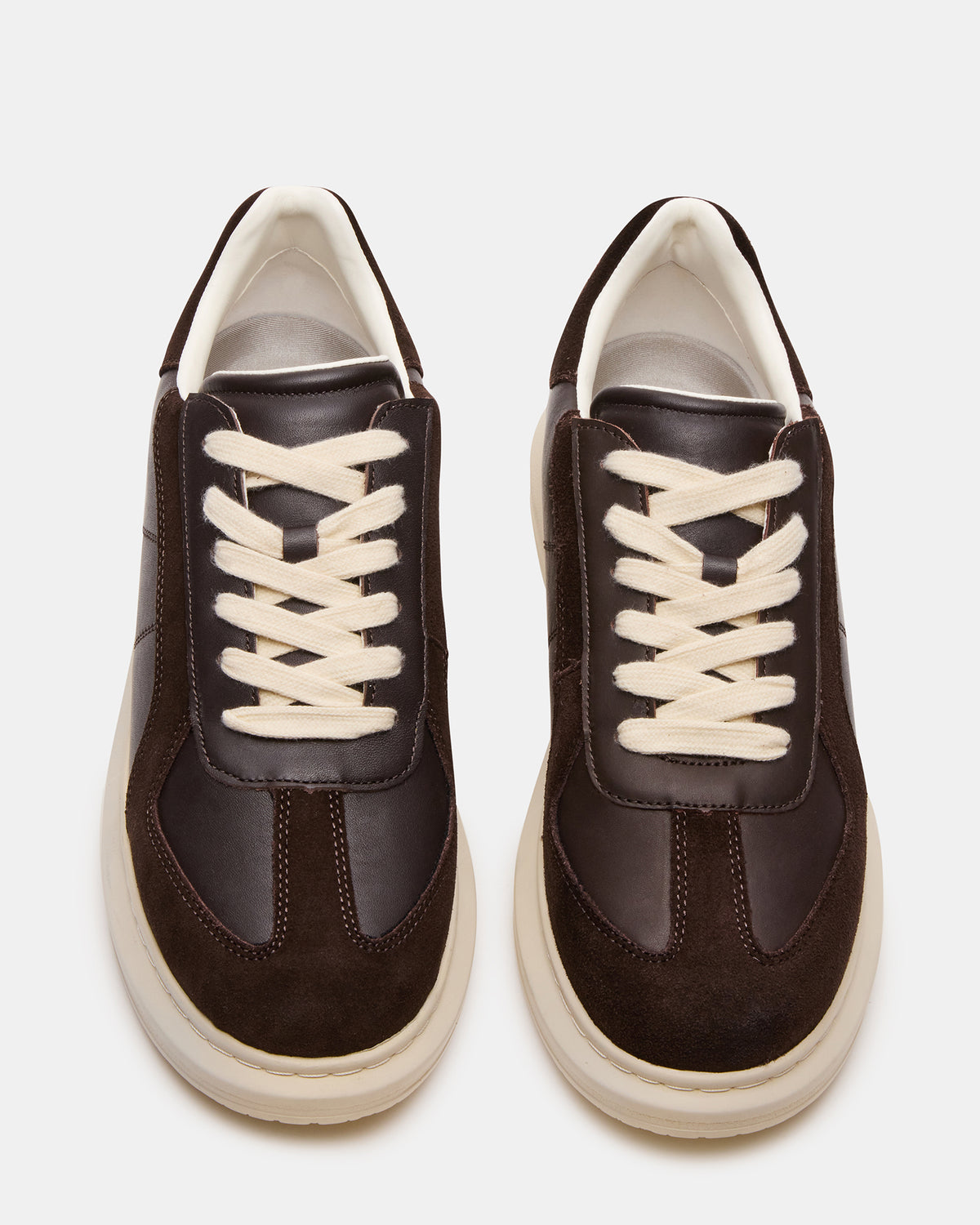 MINOU Brown Leather Low-Top Lace-Up Men's Sneaker | Steve Madden