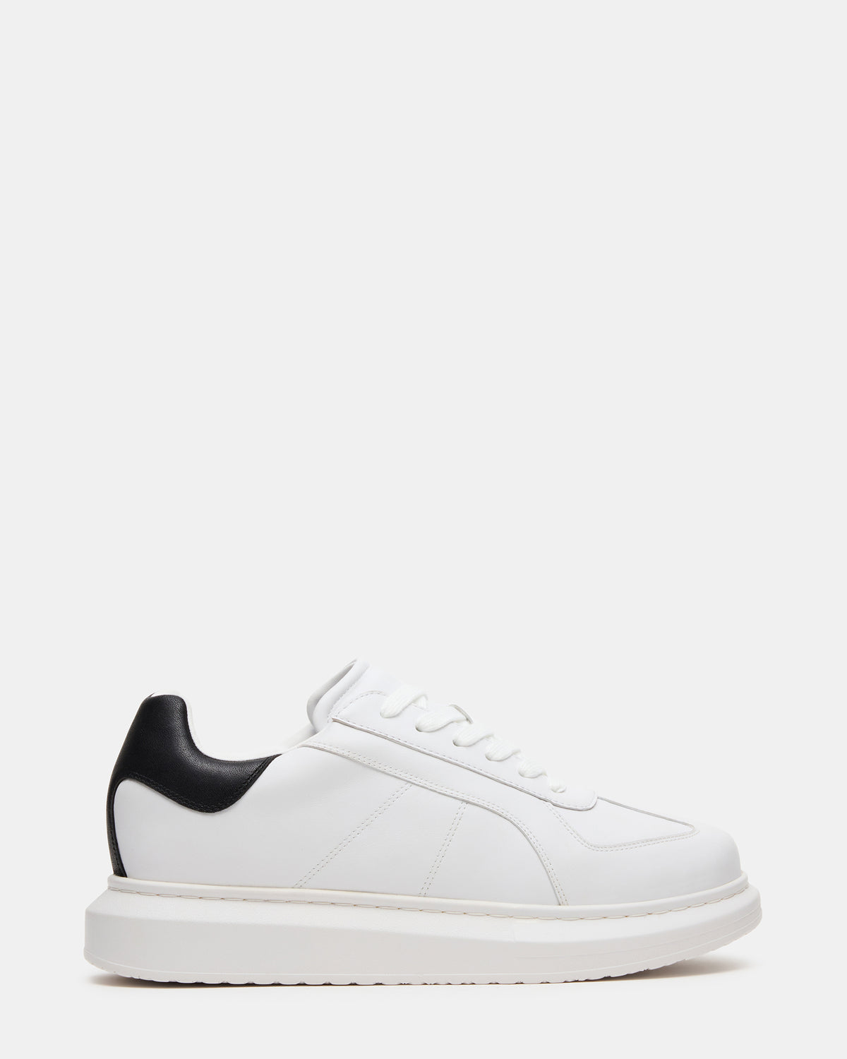 MINOU White/Black Low-Top Lace-Up Men's Sneaker | Steve Madden