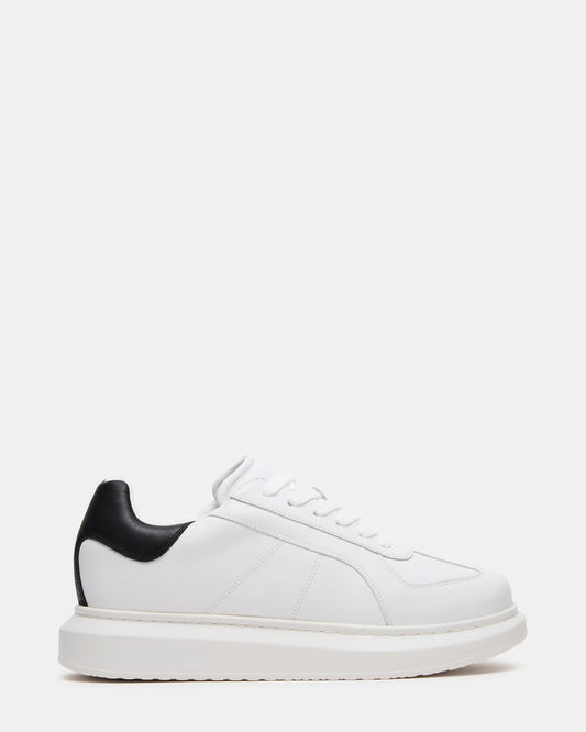 MINOU White/Black Low-Top Lace-Up Men's Sneaker | Steve Madden