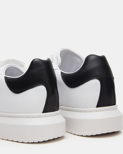 MINOU White/Black Low-Top Lace-Up Men's Sneaker | Steve Madden