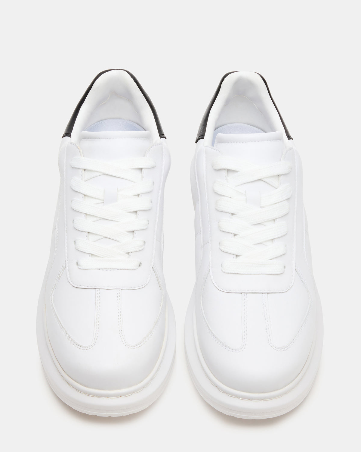 MINOU White/Black Low-Top Lace-Up Men's Sneaker | Steve Madden