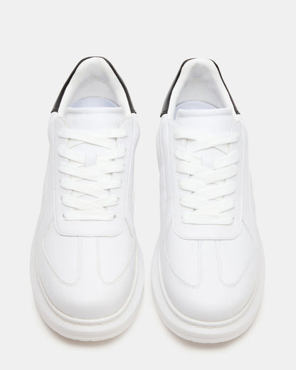 MINOU White/Black Low-Top Lace-Up Men's Sneaker | Steve Madden