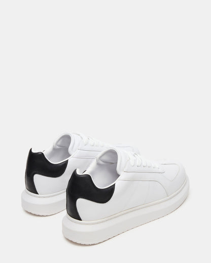 MINOU White/Black Low-Top Lace-Up Men's Sneaker | Steve Madden