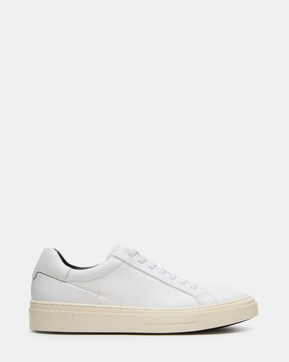 ZOII White Leather Men's Low-Top Lace-Up Sneaker | Steve Madden