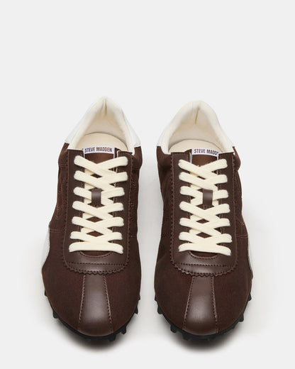 PUZZLE Brown Low-Top Lace-Up Men's Sneaker | Steve Madden