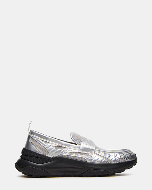 PARRISH Silver Low-Top Slip-On Men's Sneaker | Steve Madden