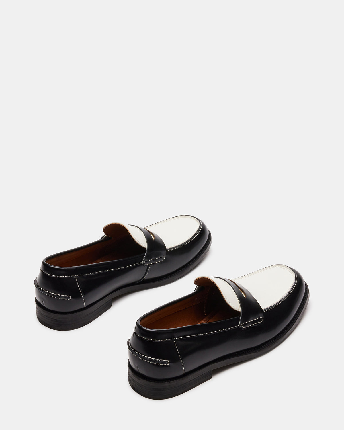 NATAN Black/ White Leather Men's Slip-On Dress Loafer | Steve Madden