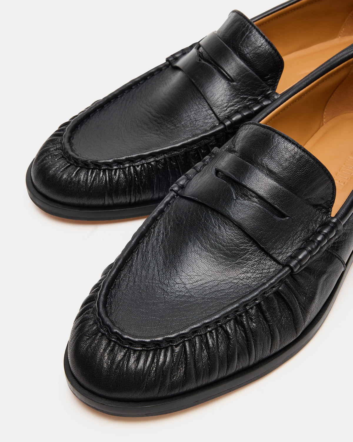 QUINCEY Black Leather Slip-On Men's Loafer | Steve Madden
