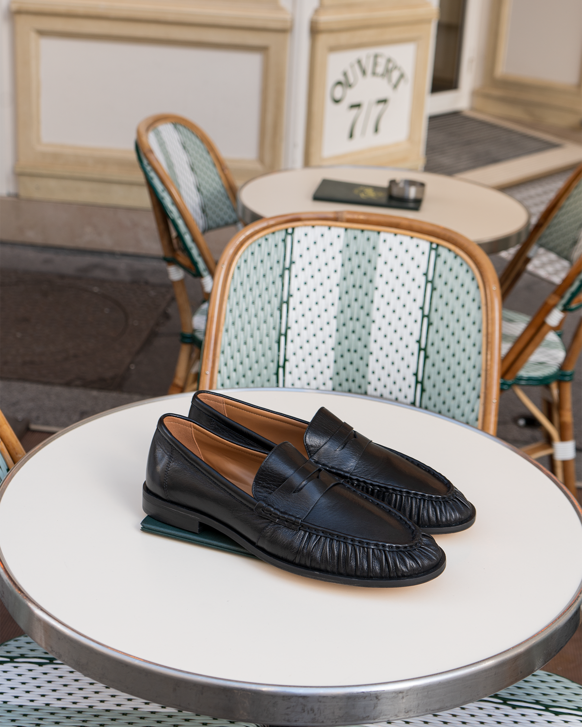 QUINCEY Black Leather Slip-On Men's Loafer | Steve Madden