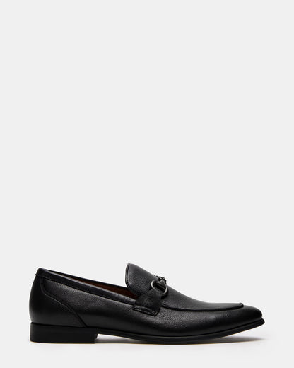 JAYSHAN Black Leather Men's Dress Loafer | Steve Madden