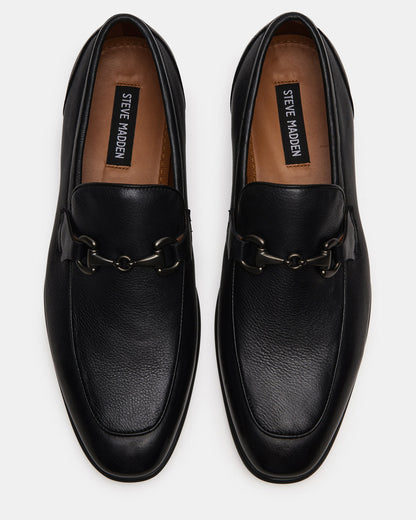 JAYSHAN Black Leather Men's Dress Loafer | Steve Madden