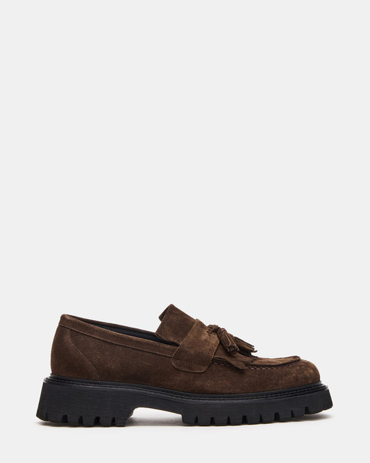ZEV Brown Suede Lug Sole Dress Men's Loafer | Steve Madden
